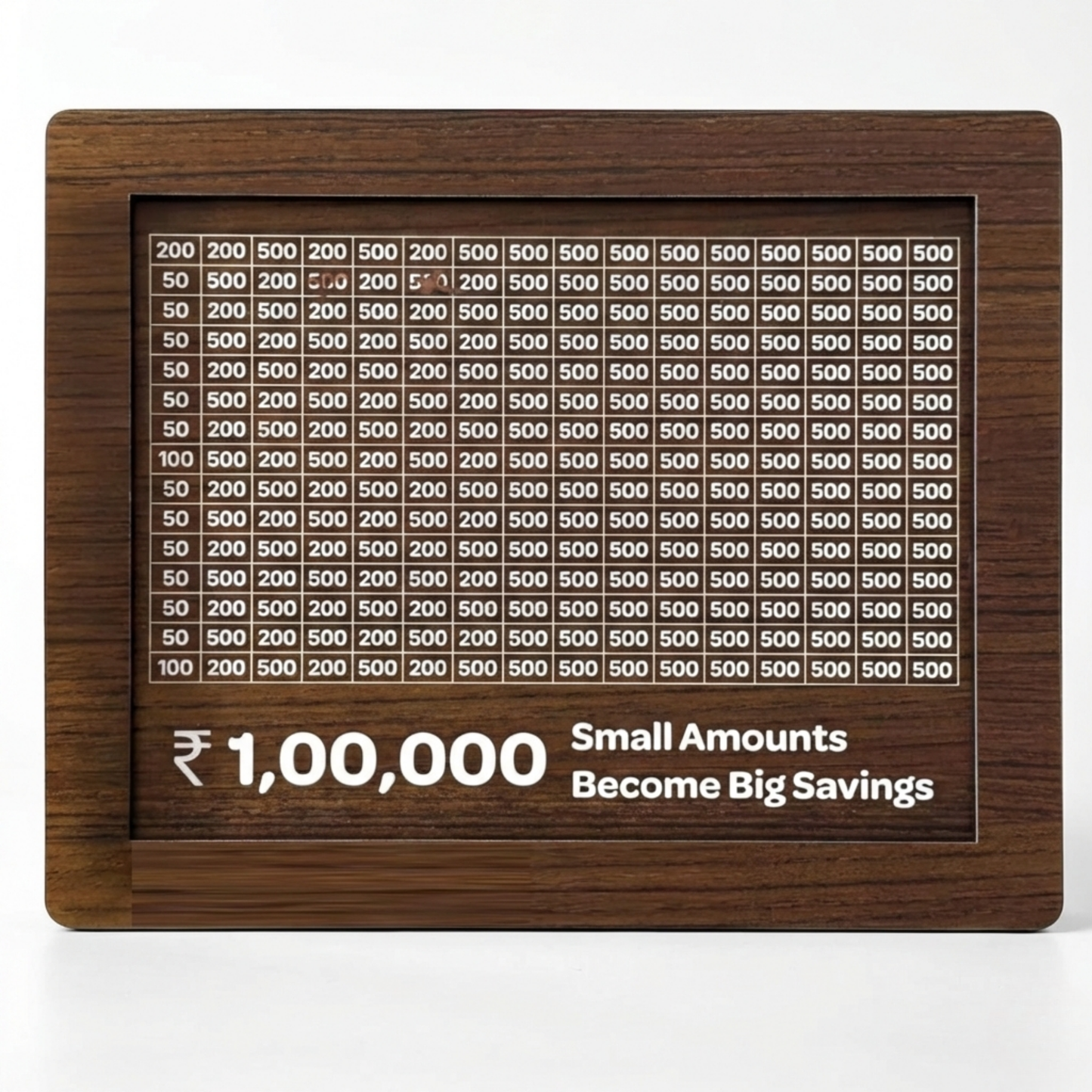 Wooden Money Saving Box – ₹1,00,000 Savings Challenge | Premium Home Savings Planner