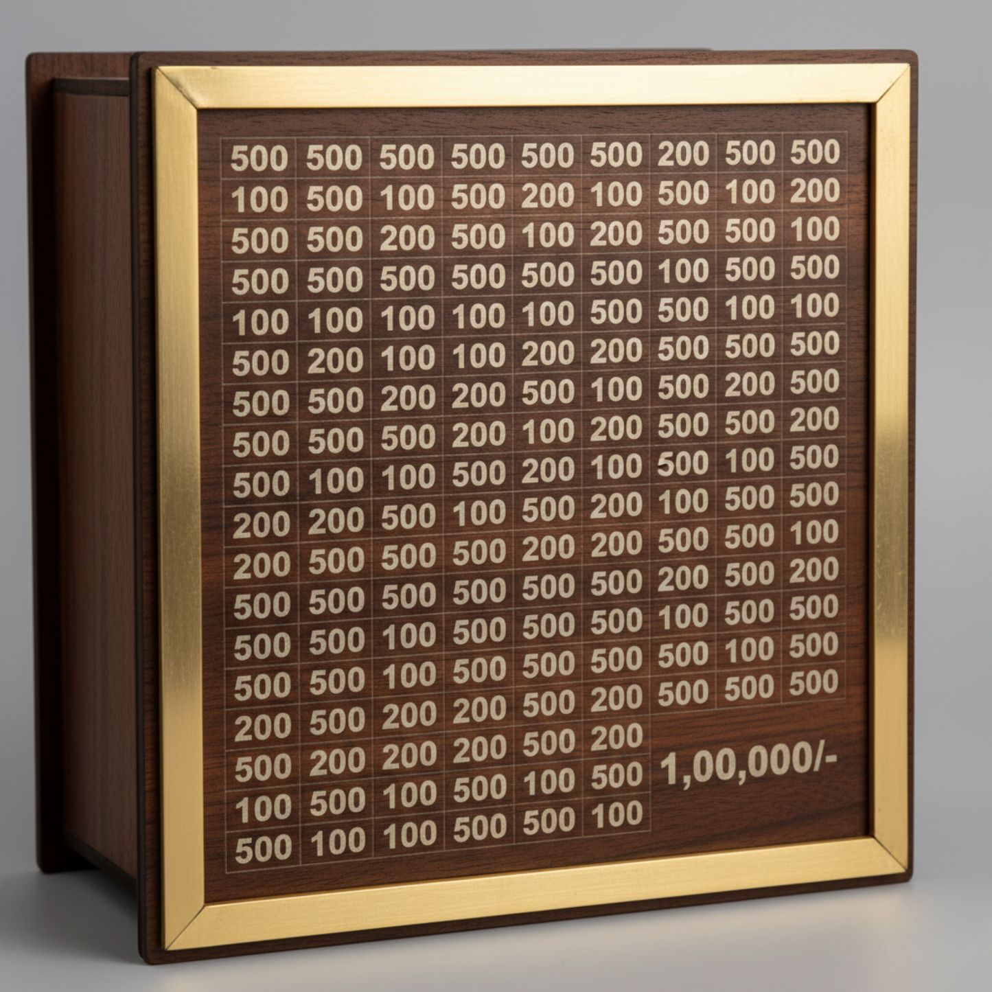 Wooden Money Saving Box – ₹1,00,000 Savings Challenge | Premium Home Savings Planner