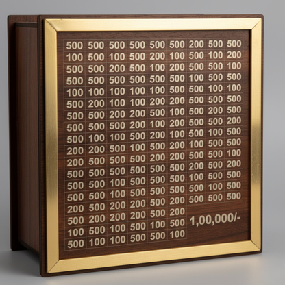 Wooden Money Saving Box – ₹1,00,000 Savings Challenge | Premium Home Savings Planner